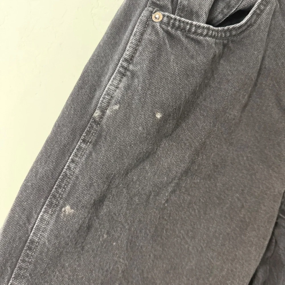 Free People We The Free Lucky You Barrel Jeans 29 Black Mid Rise Button Fly - Picture 4 of 9